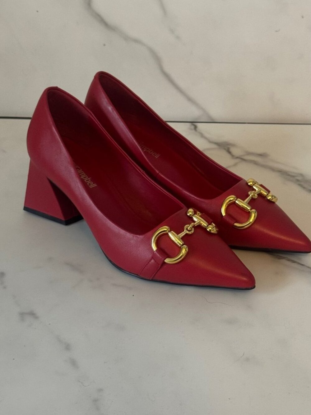 Jeffrey Campbell Happy Hour Pump in red leather sz 7